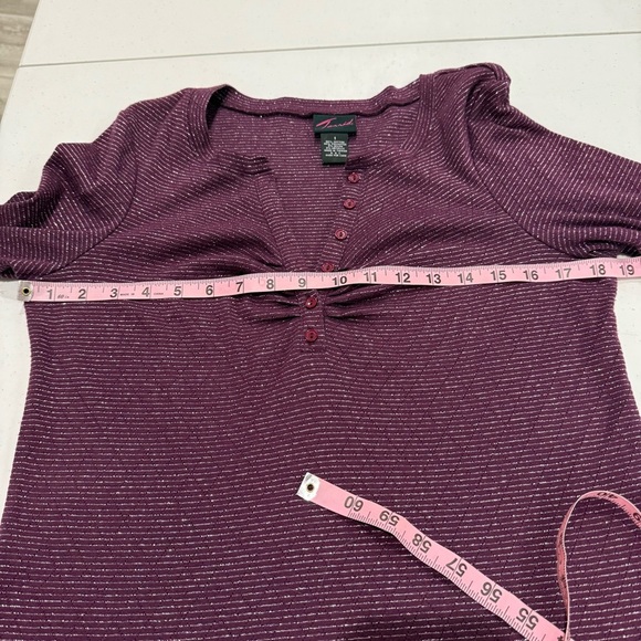 Torrid 3/4 Sleeve Bodycon Pullover V-neck Purple & Silver Women’s Size 1 (1X) - Picture 4 of 11